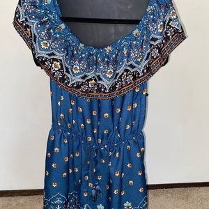 Blue Flora Romper